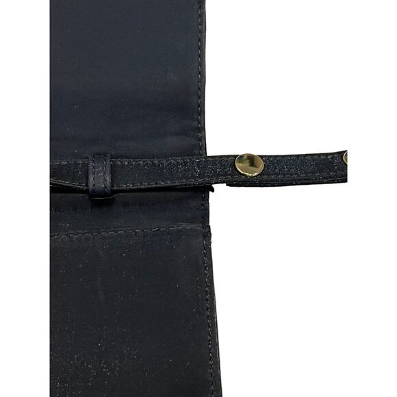 Diahann Carroll Black Satin Handbag/Clutch Detachable Strap Evening GLAM Retro - Picture 3 of 6